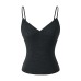 Tencel V-Neck Crop Top Women's Summer Fitted Backless Knit Tank Top