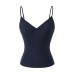 Tencel V-Neck Crop Top Women's Summer Fitted Backless Knit Tank Top