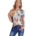 Fashionable Casual Floral Printed Round Neck Short Sleeve Top for Women Fashionable Casual Floral Printed Round Neck Short Sleeve Top for Women