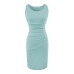 Elegant Pleated Bodycon Dress, Fitted Waist Split Design, Sophisticated Slimming Sleeveless Mini Dress Summer