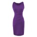 Elegant Pleated Bodycon Dress, Fitted Waist Split Design, Sophisticated Slimming Sleeveless Mini Dress Summer