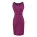 Elegant Pleated Bodycon Dress, Fitted Waist Split Design, Sophisticated Slimming Sleeveless Mini Dress Summer