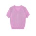 Lazy style minimalist short sleeved knitted sweater