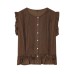 Vertical lace layered decorative shirt