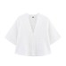 Hollow embroidery short shirt+wide leg pants Hollow embroidery short shirt+wide leg pants