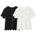 Unique Wave Edge Hollow Knitted T-shirt