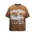 Washed and worn gradient short sleeves