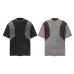 Washed distressed patchwork contrasting short sleeves