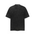 Washed distressed patchwork contrasting short sleeves