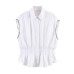 Street linen pleated sleeveless top