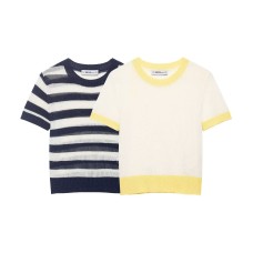 French short sleeved knitted top