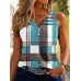 Summer New Casual Fashion Printed Color blocked Checkered Tank Top