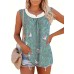 Casual Printed Sleeveless Round Neck Top for Women