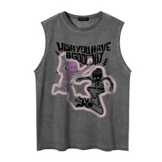 Skeleton Skateboard Printed Sleeveless Tank Top