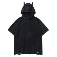 Solid color demon cornered hat short sleeved