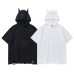Solid color demon cornered hat short sleeved