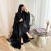 Simple decal long loose batwing sleeve cardigan