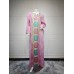 Printed Beaded Embroidered Dress with Hooded Design