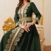 Lace waistband V-neck long sleeved robe