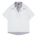 Fake two striped short sleeves
