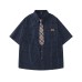 Plaid tie short sleeved