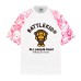 Patchwork Monkey Print Men's Summer Loose Color-Blocked Raglan Sleeve Casual Couple Short Sleeve Top
