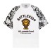Patchwork Monkey Print Men's Summer Loose Color-Blocked Raglan Sleeve Casual Couple Short Sleeve Top