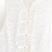 Knot buckle embossed lace sleeveless top