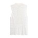 Knot buckle embossed lace sleeveless top