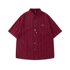 Texture Texture Vertical Pattern Short Sleeve