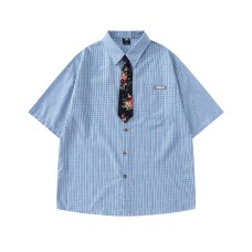 Floral tie embellished with short sleeves