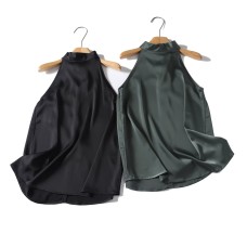 Knot satin neck wrapped sleeveless camisole top