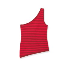 Sleeveless striped asymmetrical top