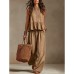 Simple Casual Cotton Linen Ruffle Sleeveless Wide Leg Set Women's Two-Piece Outfit