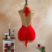 Pure Seductive Deep V Neck Strap Dress with Starfish Decoration, Ribbon Ruffles Short Dress