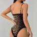 Leopard Print Strap Lace Fitted Fashion Sexy Bodysuit