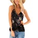 Fashionable Women's Summer Crop Top with V-Neck, Print and Pleated Design, Sleeveless Tank Top