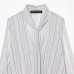 Thin striped ruffle edge ribbon long sleeved top