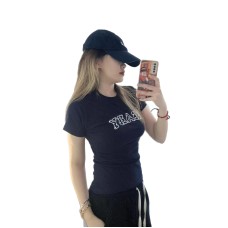 Cute and Sexy Fitted Slim Letter Print Short Sleeve T-Shirt Cute and Sexy Fitted Slim Letter Print Short Sleeve T-Shirt