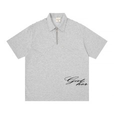 Rivet lapel zipper short sleeve