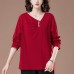 V-neck long sleeved top