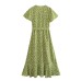 Vacation style elegant daisy water print V-neck dress Vacation style elegant daisy water print V-neck dress
