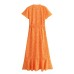 Vacation style elegant daisy water print V-neck dress Vacation style elegant daisy water print V-neck dress