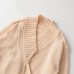 Lazy style knitted double ban lace up jacket