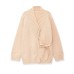 Lazy style knitted double ban lace up jacket