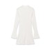 Long sleeved high neck wavy ribbed knitted dress