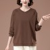 Solid color round neck top