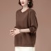 Solid color round neck top
