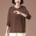 Solid color round neck top