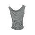 One-Shoulder Slant Neck Pleated Fitted Knit Top Summer Minimalist Slimming Off-Shoulder Unique One-Shoulder Slant Neck Pleated Fitted Knit Top Summer Minimalist Slimming Off-Shoulder Unique